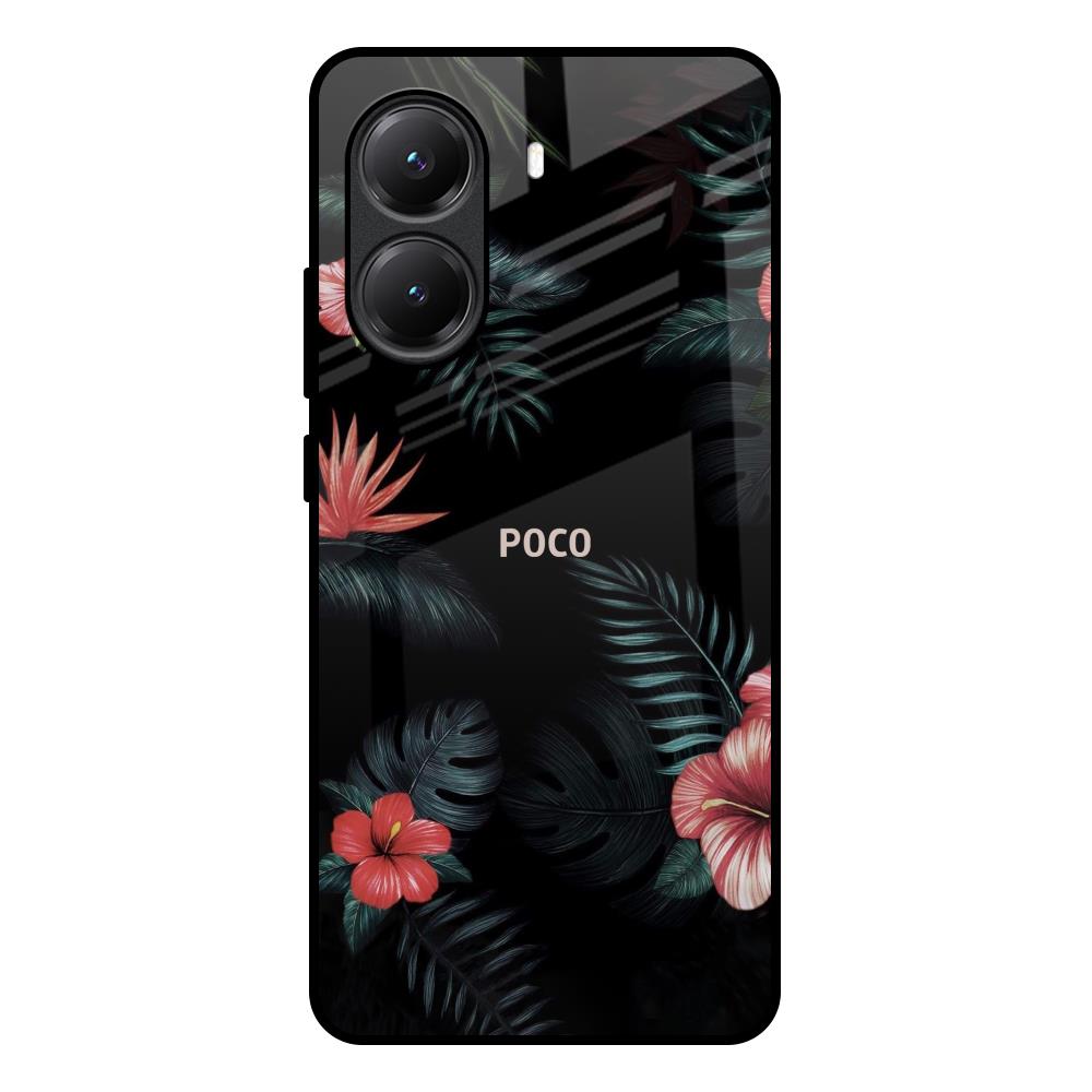 Tropical Art Flower Poco X7 Pro 5G Glass Back Cover Online