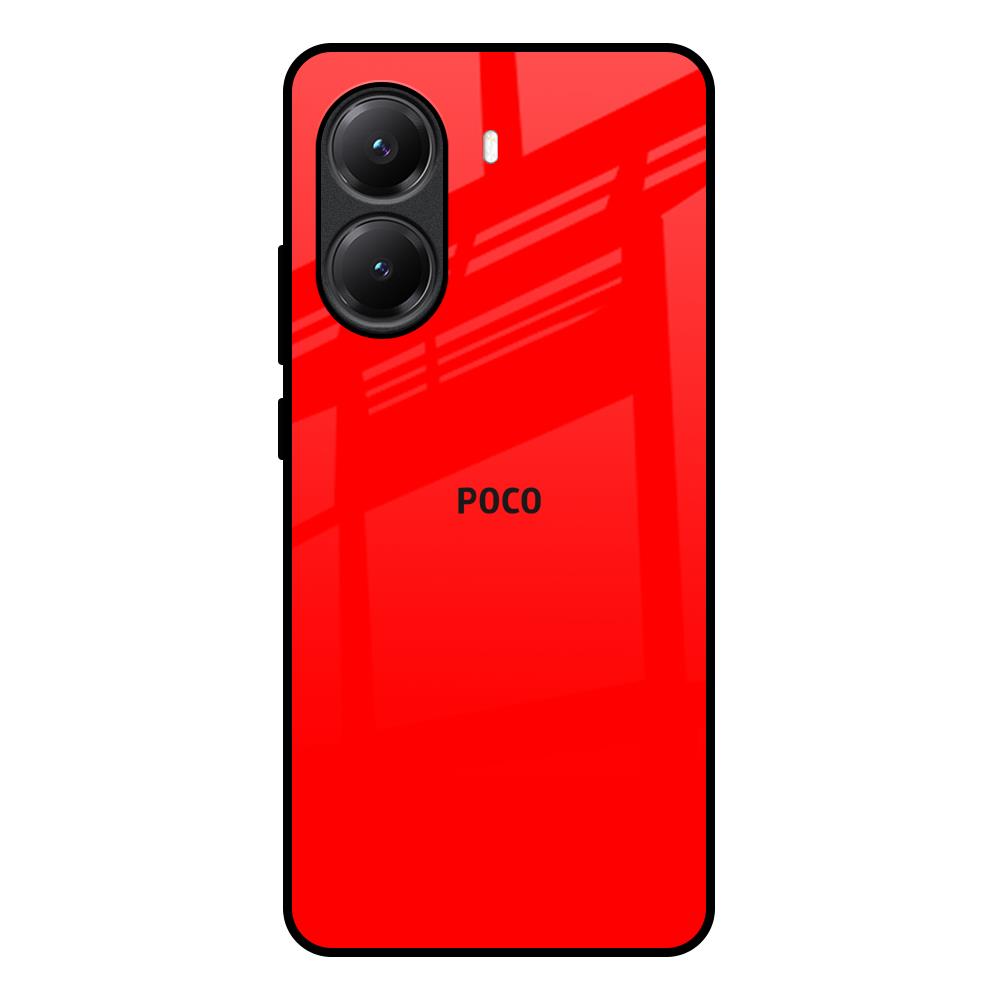 Blood Red Poco X7 Pro 5G Glass Back Cover Online