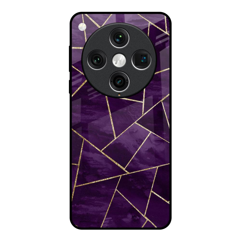 Geometric Purple Oppo Find x8 Pro Glass Back Cover Online