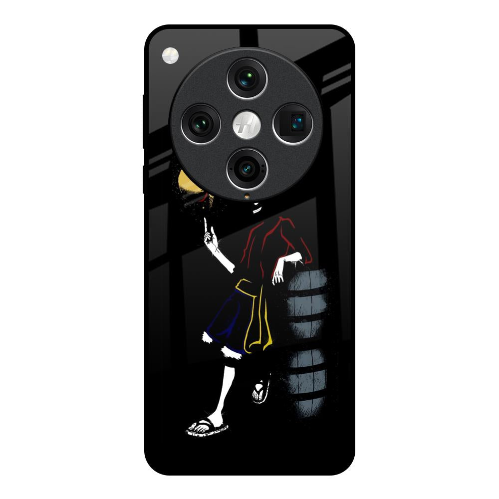 Luffy Line Art Oppo Find x8 Pro Glass Back Cover Online