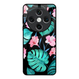 Tropical Leaves & Pink Flowers Oppo Find x8 Pro Glass Back Cover Online