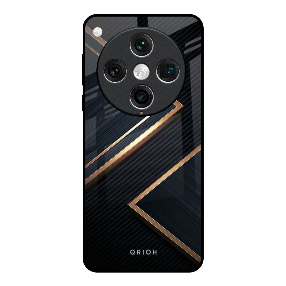 Sleek Golden & Navy Oppo Find x8 Pro Glass Back Cover Online