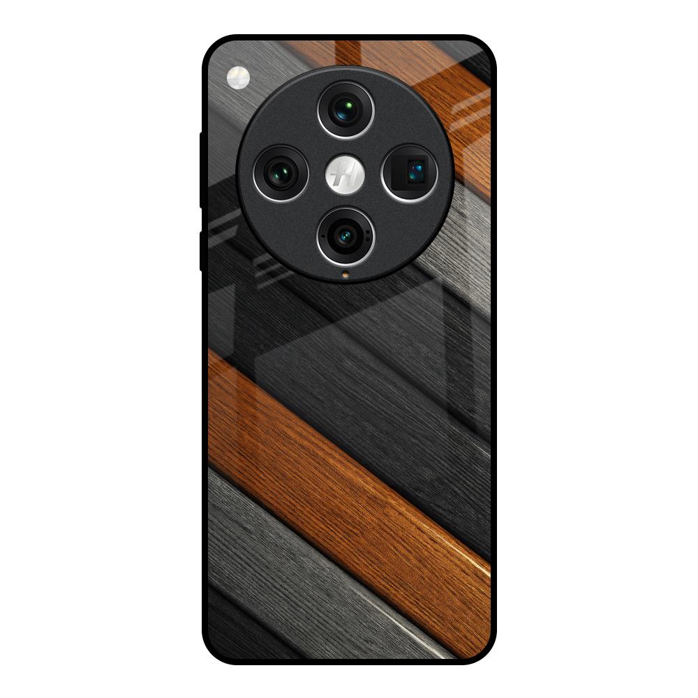 Tri Color Wood Oppo Find x8 Pro Glass Back Cover Online