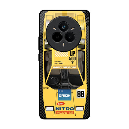 Yellow Racing Car Realme 14 Pro 5G Glass Back Cover Online