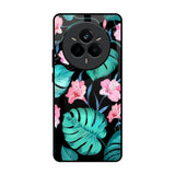 Tropical Leaves & Pink Flowers Realme 14 Pro 5G Glass Back Cover Online