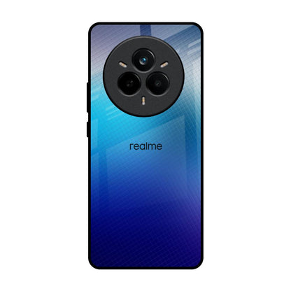 Blue Rhombus Pattern Realme 14 Pro 5G Glass Back Cover Online