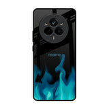 Teal Flames Realme 14 Pro 5G Glass Back Cover Online