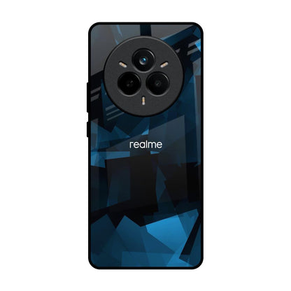 Polygonal Blue Box Realme 14 Pro 5G Glass Back Cover Online