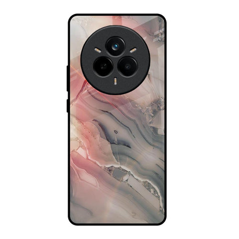 Pink And Grey Marble Glass Case For Realme 14 Pro Plus 5G