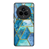 Turquoise Geometrical Marble Realme 14 Pro Plus 5G Glass Back Cover Online