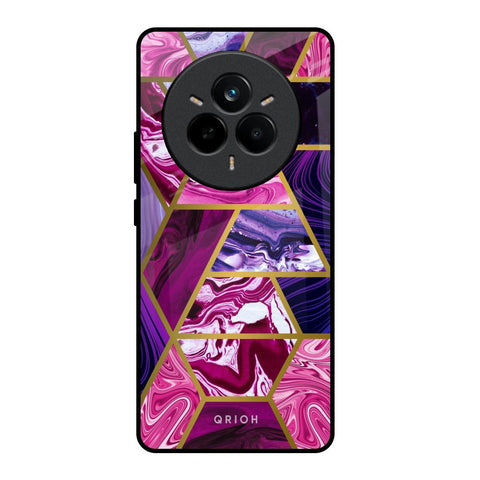 Electroplated Geometric Marble Realme 14 Pro Plus 5G Glass Back Cover Online