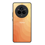 Orange Curve Pattern Realme 14 Pro Plus 5G Glass Back Cover Online