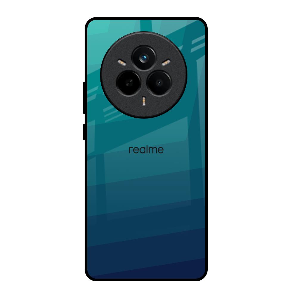 Green Triangle Pattern Realme 14 Pro Plus 5G Glass Back Cover Online