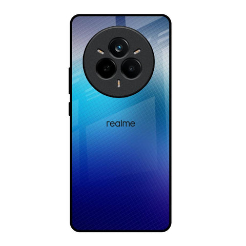 Blue Rhombus Pattern Realme 14 Pro Plus 5G Glass Back Cover Online