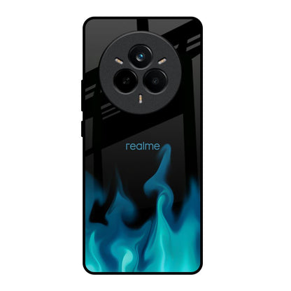Teal Flames Realme 14 Pro Plus 5G Glass Back Cover Online
