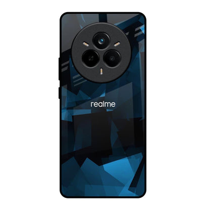 Polygonal Blue Box Realme 14 Pro Plus 5G Glass Back Cover Online