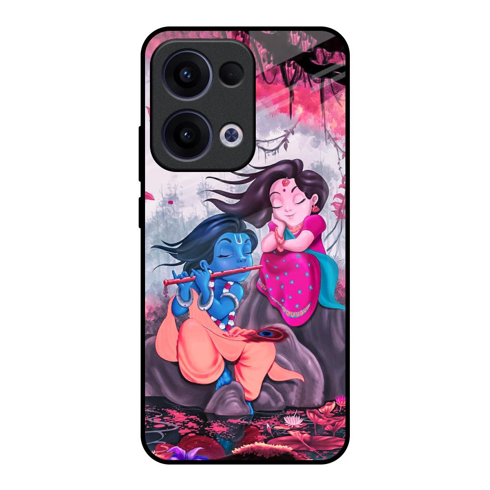 Radha Krishna Art Oppo Reno13 5G Glass Back Cover Online