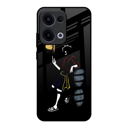 Luffy Line Art Oppo Reno13 5G Glass Back Cover Online