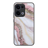 Pink & Gold Gllitter Marble Oppo Reno13 5G Glass Back Cover Online