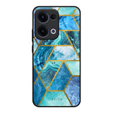Turquoise Geometrical Marble Oppo Reno13 5G Glass Back Cover Online