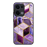 Purple Rhombus Marble Oppo Reno13 5G Glass Back Cover Online