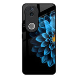 Half Blue Flower Vivo V50 5G Glass Back Cover Online