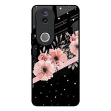 Floral Black Band Vivo V50 5G Glass Back Cover Online