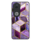 Purple Rhombus Marble Vivo V50 5G Glass Back Cover Online