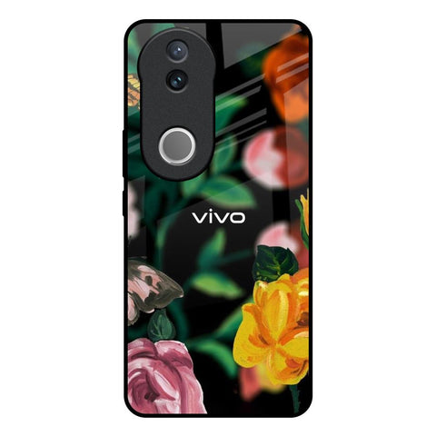 Flowers & Butterfly Vivo V50 5G Glass Back Cover Online