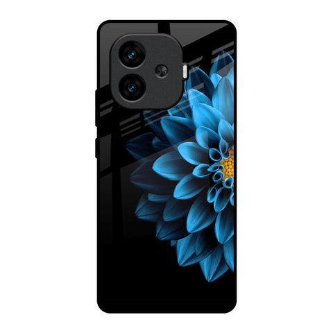 Half Blue Flower iQOO Neo 10R 5G Glass Back Cover Online
