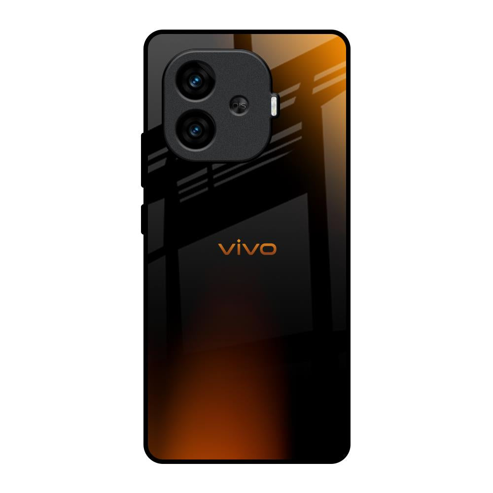 Orange Black Fusion iQOO Neo 10R 5G Glass Back Cover Online