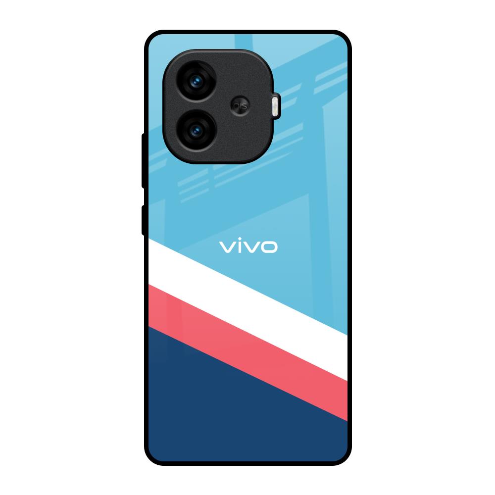 Pink & White Stripes iQOO Neo 10R 5G Glass Back Cover Online