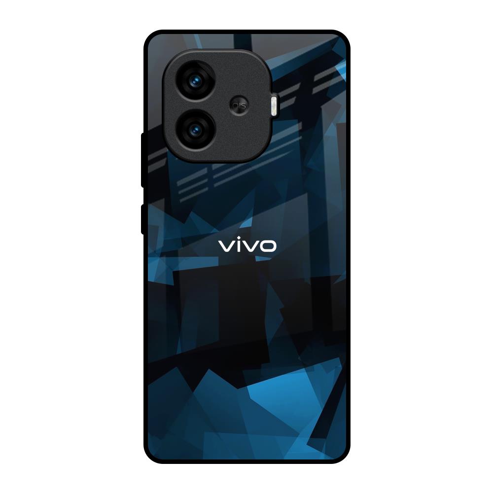 Polygonal Blue Box iQOO Neo 10R 5G Glass Back Cover Online