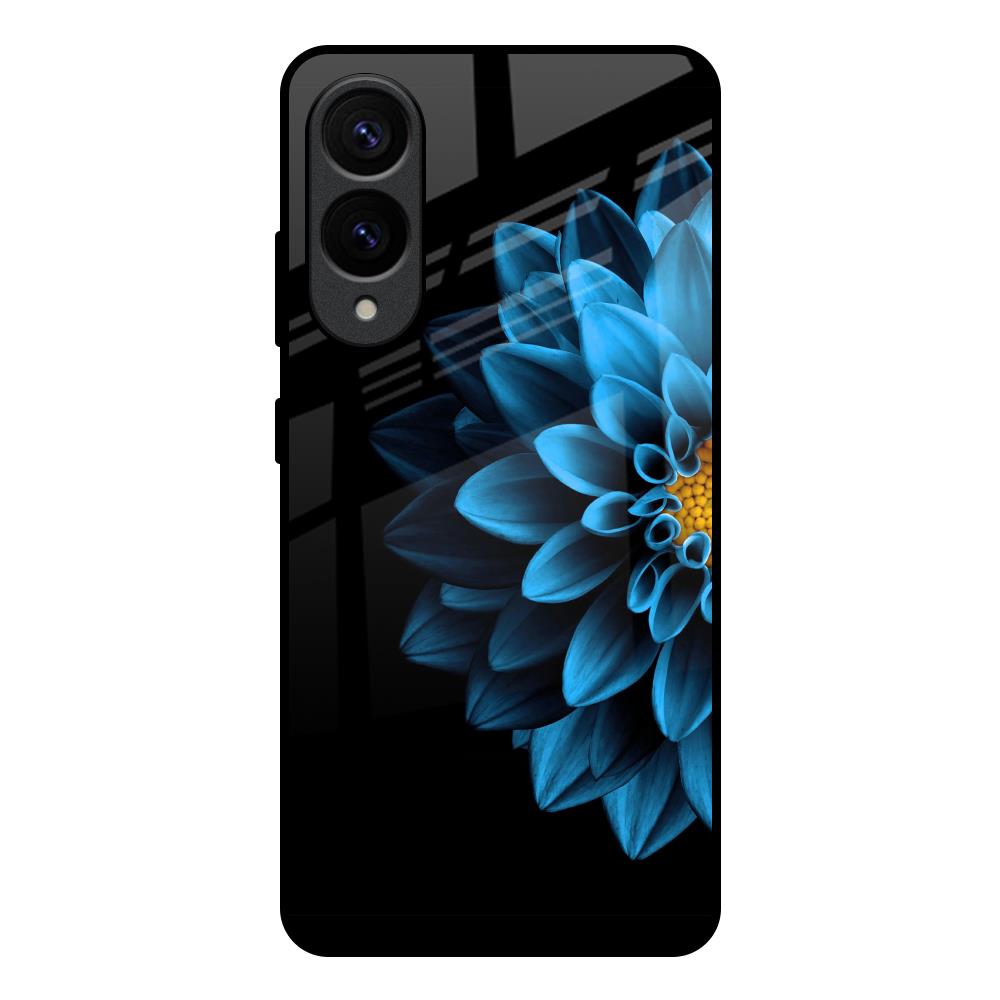 Half Blue Flower Samsung Galaxy S25 Edge 5G Glass Back Cover Online