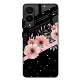 Floral Black Band Samsung Galaxy S25 Edge 5G Glass Back Cover Online
