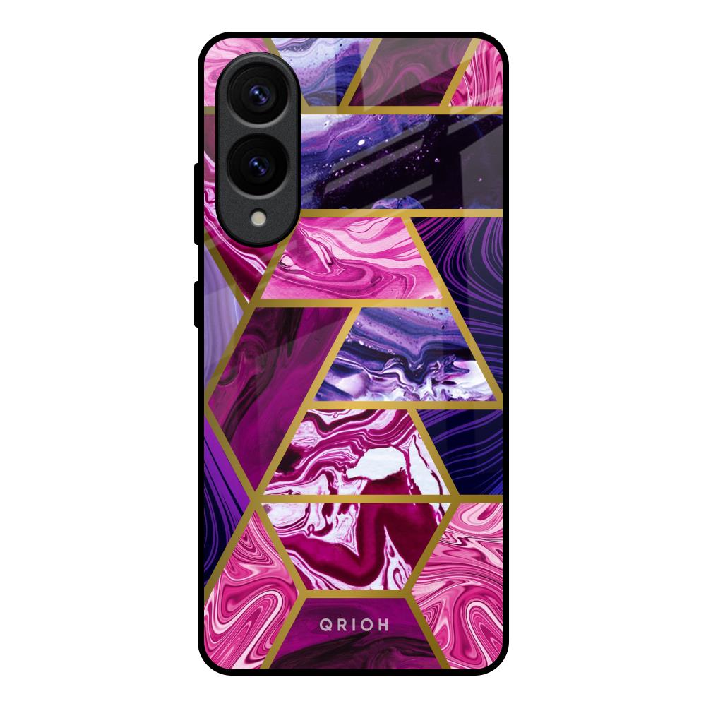 Electroplated Geometric Marble Samsung Galaxy S25 Edge 5G Glass Back Cover Online