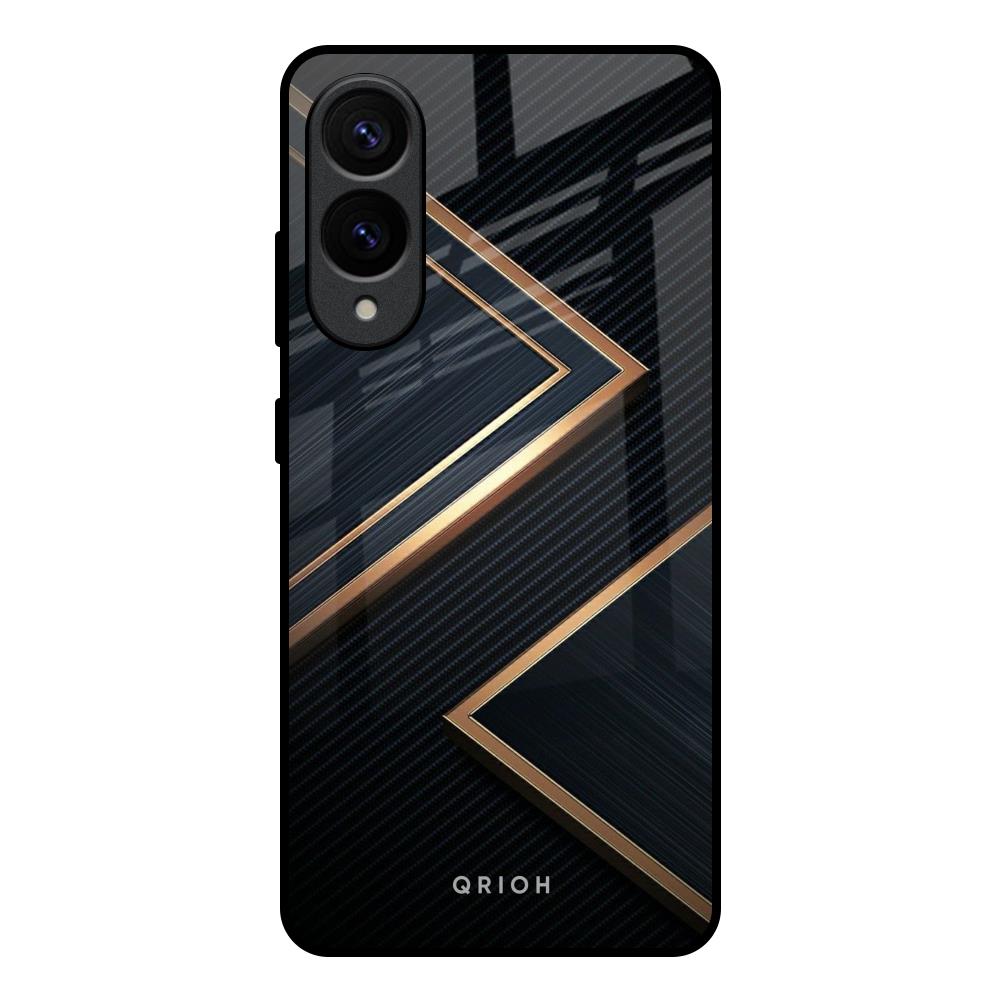 Sleek Golden & Navy Samsung Galaxy S25 Edge 5G Glass Back Cover Online