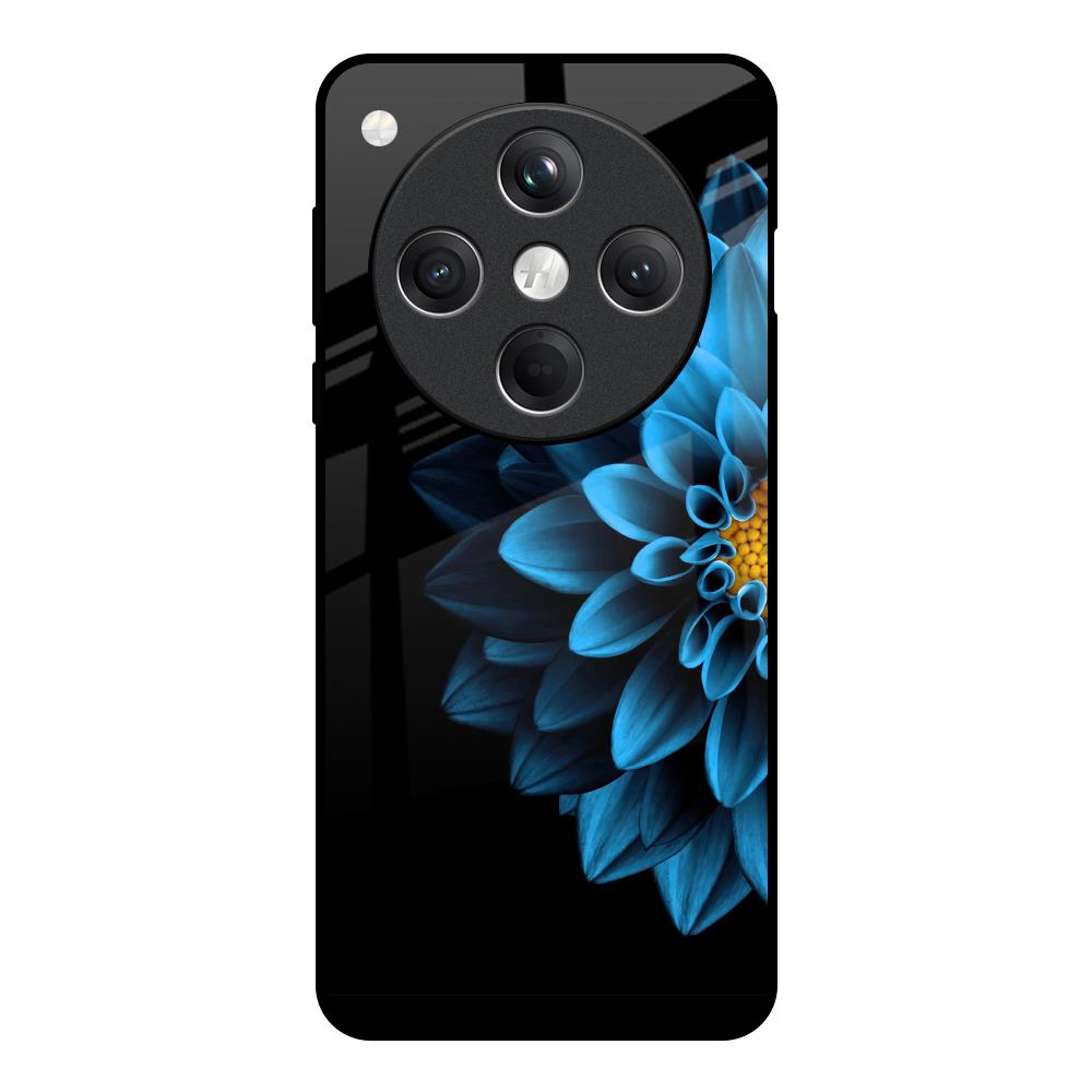 Half Blue Flower Oppo Find X8 5G Glass Back Cover Online