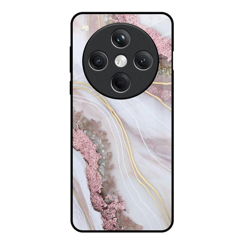 Pink & Gold Gllitter Marble Oppo Find X8 5G Glass Back Cover Online