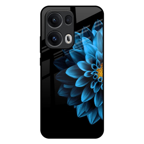 Half Blue Flower Oppo Reno13 Pro 5G Glass Back Cover Online