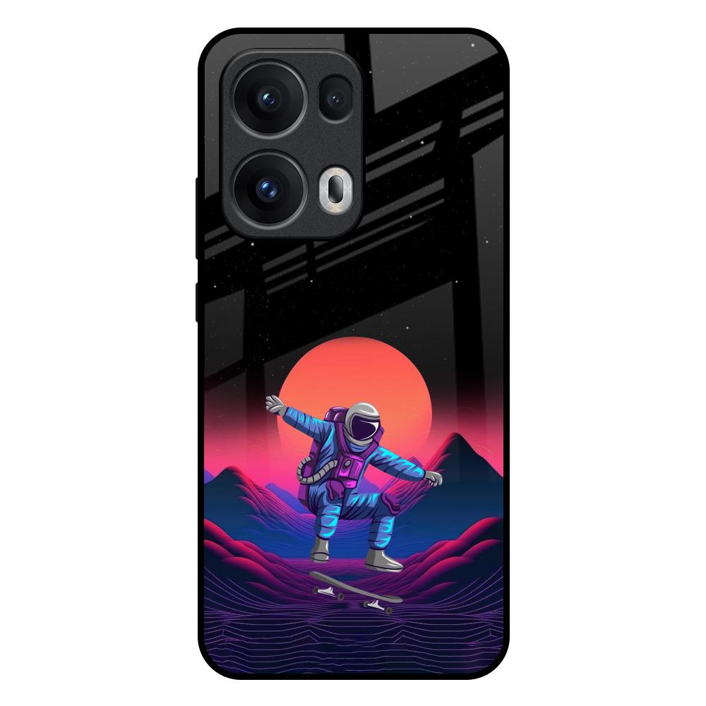 Retro Astronaut Oppo Reno13 Pro 5G Glass Back Cover Online
