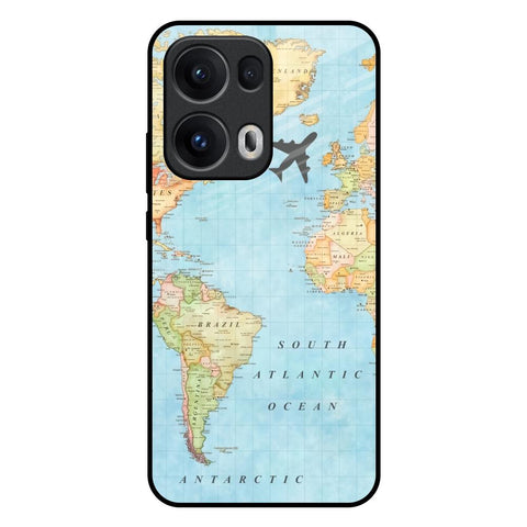 Travel Map Oppo Reno13 Pro 5G Glass Back Cover Online