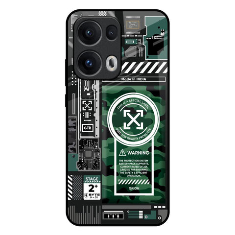 Green Camo Circuit Oppo Reno13 Pro 5G Glass Back Cover Online