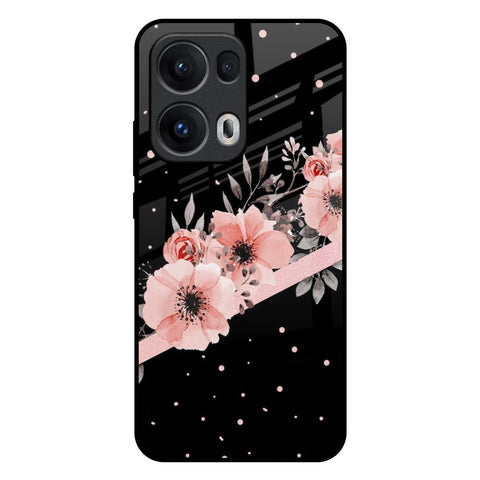 Floral Black Band Oppo Reno13 Pro 5G Glass Back Cover Online