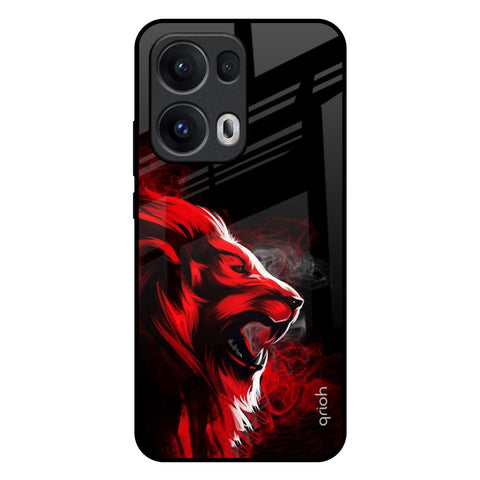 Red Angry Lion Oppo Reno13 Pro 5G Glass Back Cover Online