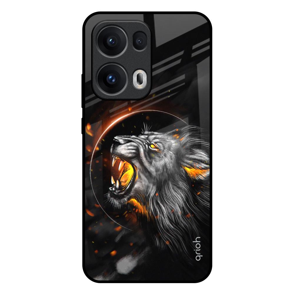 Aggressive Lion Oppo Reno13 Pro 5G Glass Back Cover Online