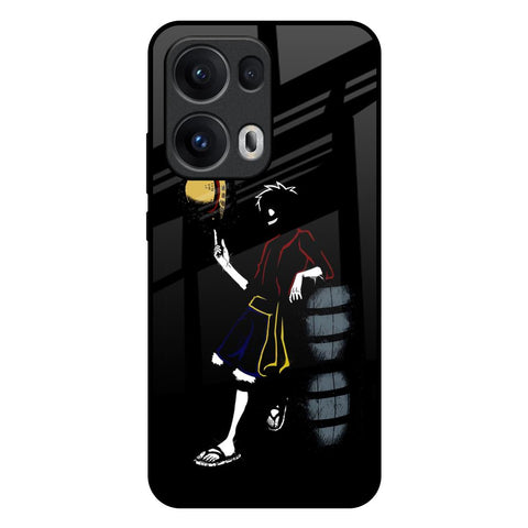 Luffy Line Art Oppo Reno13 Pro 5G Glass Back Cover Online