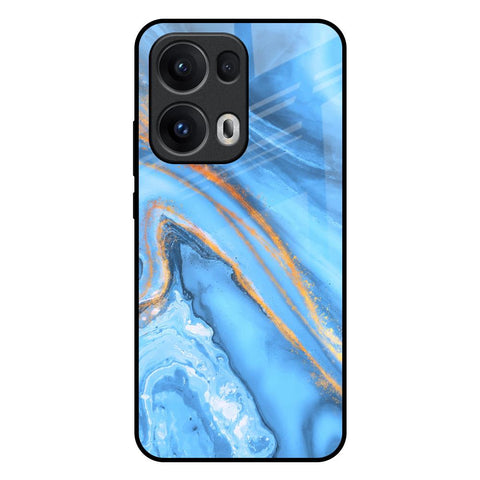 Vibrant Blue Marble Oppo Reno13 Pro 5G Glass Back Cover Online