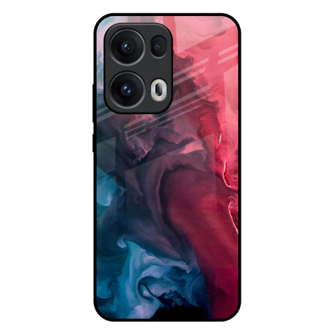 Blue & Red Smoke Oppo Reno13 Pro 5G Glass Back Cover Online