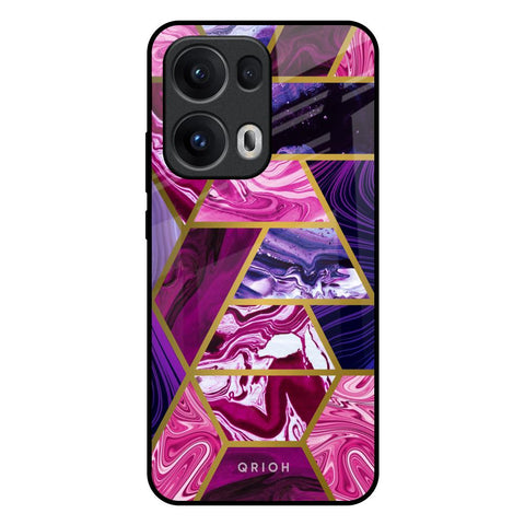 Electroplated Geometric Marble Oppo Reno13 Pro 5G Glass Back Cover Online